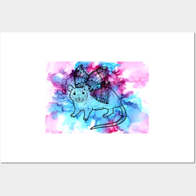 Ink Rat Butterfly Wall Art by WolfySilver